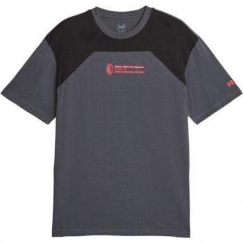 Puma Ac Milan T-shirt maglia maglietta UOMO Nero Cotone Ftbl Culture 2023 24
