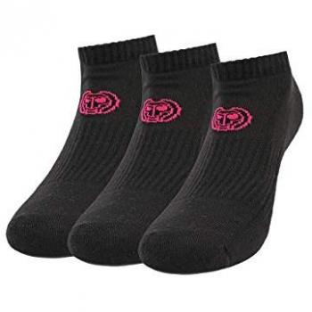 Leana Damen-Sportsocken, 3er Pack, No Show Technologie, schwarz (Größen 47–50)