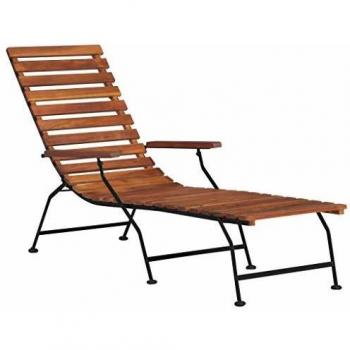 Sedia a Sdraio per Esterni in Legno Massello d'Acacia