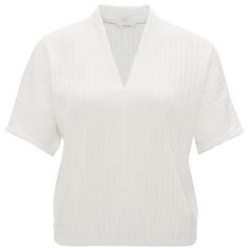 OPUS Damen Kurzarmshirt V-Shirt Seralia Creme Größe 40