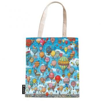 Bolsa de algodón o 'tote Bag' Festival de Globos (380x380mm) Bolsillo Interior y Cremallera Paperblanks multicolor.