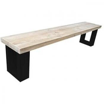 Panca da Giardino New England in Legno 120 cm con Gambe Nero