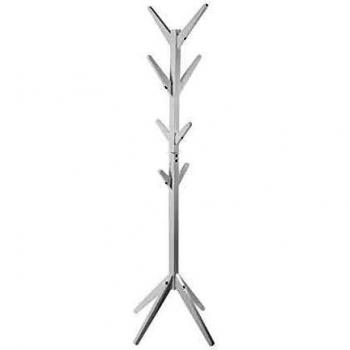 White Wooden Coat Rack with 8 Hooks