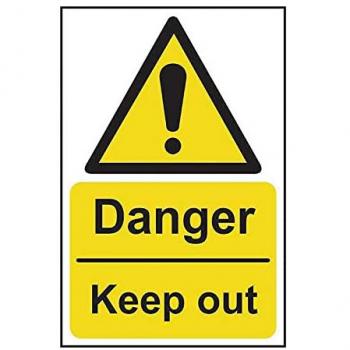 Safety Zone: Keep Out – 200 × 300 mm Self‑Stick Vinyl
