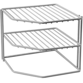 Étagère d'angle design fil blanc