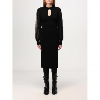 Abito Longuette in Maglia e Pizzo Nero Slim Fit Taglia S TWINSET