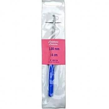 Crochet en fer 14 cm 3 mm avec manche en plastique