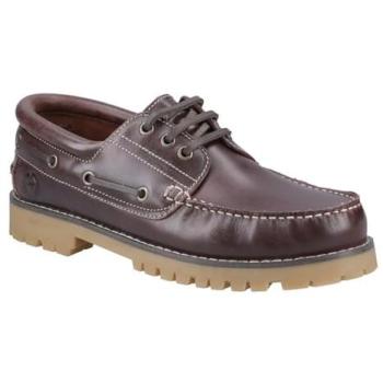 Cotswold Inglecote Classic Brown Leather Slip‑On Boat Shoes, 11