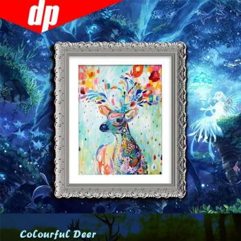 Kreative Diamantstickerei: Bunter Hirsch 20X30