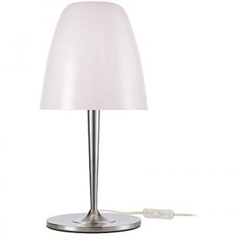 LolaHome Lámpara de mesa tulipa de cristal y metal plateada de Ø 28x56 cm