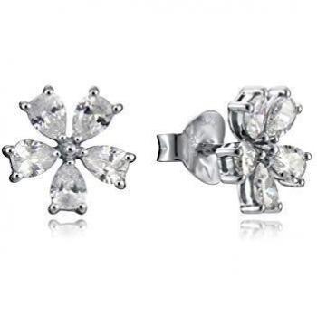 Pendientes Viceroy Jewels de plata de ley Flor cristales para mujer