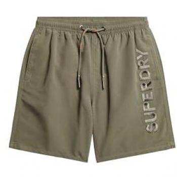 Superdry Light Khaki Green Premium Swim Shorts
