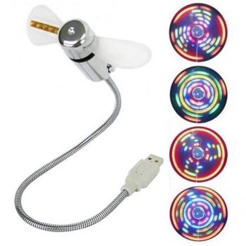 Flexible USB Hand Fan with LED Time Display