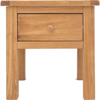 Lugo Brown Waxed Wood 1 Drawer Nightstand