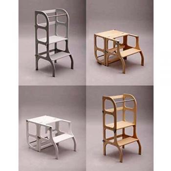 Ette Tete Torre Montessoriana Step'n'Sit Colore Bianco con Chiusure Silver