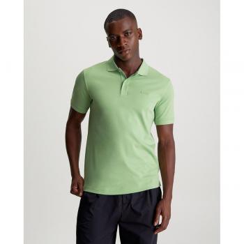 Polo Slim in Cotone Verde Quiet Calvin Klein