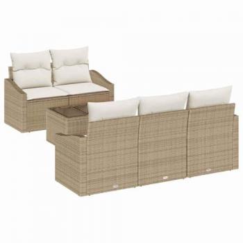 Suite Sofas d'Extérieur VidaXL 6 pièces – Couleurs Beige & Crème