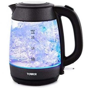 3000 W Black Glitz Sparkle Glass Kettle