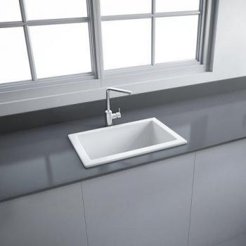Rak Ceramics 3 Bowl Keramik Kitchen Sink, Size: 585mm L x 380mm W, Color: White