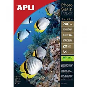 Papel Fotográfico Apli PhotoSatin Paper 04453/ DIN A4/ 200g/ 20