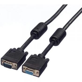 Roline 6 m Ferrit‑Kern HD‑15 Monitorkabel – Schwarz