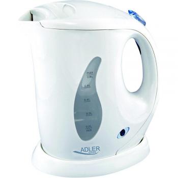 Adler Bouilloire de Voyage AD02 – 0,6 L – 760 W – Théière Sans Fil – Arrêt Auto – Argent