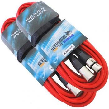 Keepdrum 6m MC-001XX Mikrofonkabel Rot 2 Stück