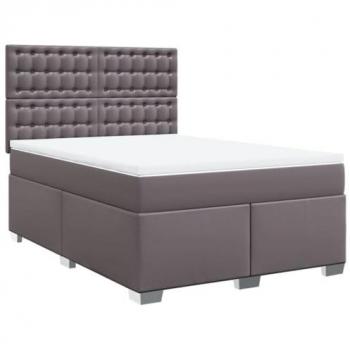 VidaXL Boxspringbett mit Kunstleder 140x200 cm und Matratze