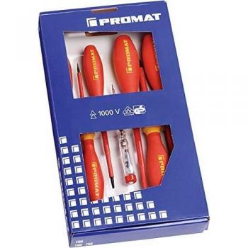 PROMAT Schraubendrehersatz 7-tlg. Schlitz/PZD