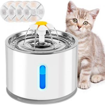 PetHydro 2,4L – Fontana Acqua Silenziosa con Sistema Filtrante a Carbone & Vassoio