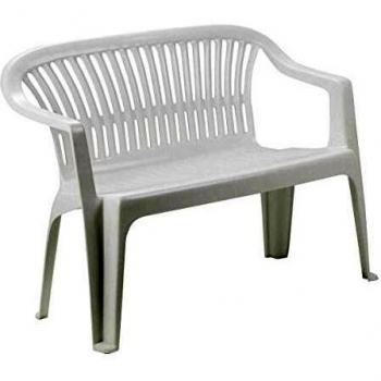 Panchina Mod. Diva in resina bianca 114x55x82 cm