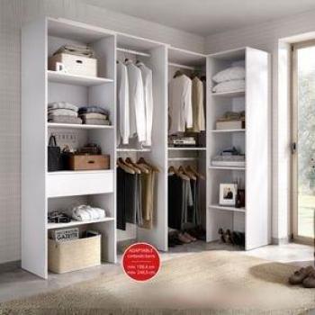 DEKIT Vestidor Angular con 2 Columnas y Área de Colgar