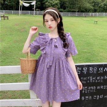 Women's Short Floral Dress with Bow