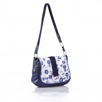 Okiedog LUXE DELFT GENIE 31031 Borsa a Tracolla, con Fianchetti Rinforzati in Pelle Sintetica di Alta Qualità