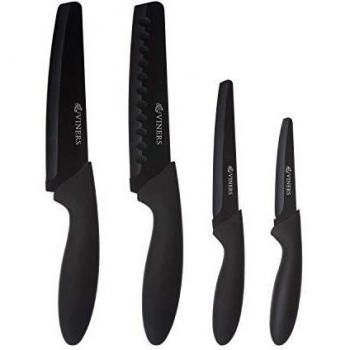 Viner's 4-piece black Assure knives set with 10-year guarantee