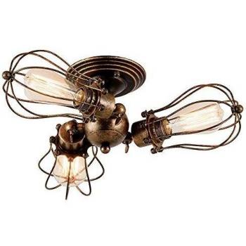 Adjustable Socket Vintage Ceiling Lamp 3-Light Oil Bronze