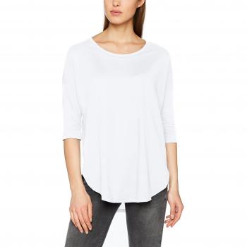 Noisy May Nmanna Abia Top Largo 3/4 O-Neck, Mujer, Blanco