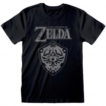 Nombre equivalente: Camiseta gaming de The Legend Of Zelda con escudo desgastado (talla S XXL, color negro)