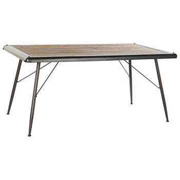 DKD Home Decor, Robuster Esstisch aus Tanne und Metall Hellgrau 161 x 90 x 75 cm