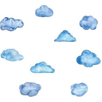 6pcs/set Blue Cloud Wall Stickers for Living room