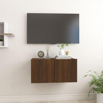 Suporte de TV Suspenso em Madeira Processada Castanho – 60x30x30 cm