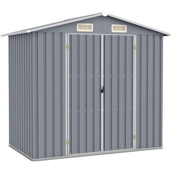 Sonata Grey Steel Storage Shed, 205x129x183 cm