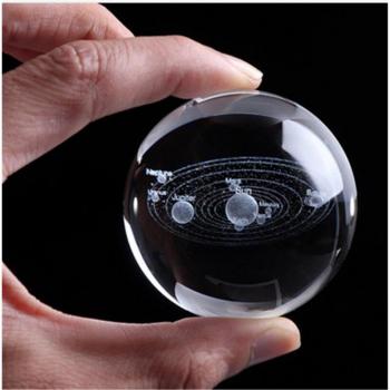 Astrophile 6cm 3D Solar System Crystal Ball Glass Globe Decor