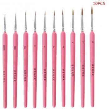 Pinceles para dibujo artístico con pelo de lobo, set de 10
