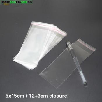 Bolsa de embalaje BOPP transparente 5x12 + 3cm, 500 unidades