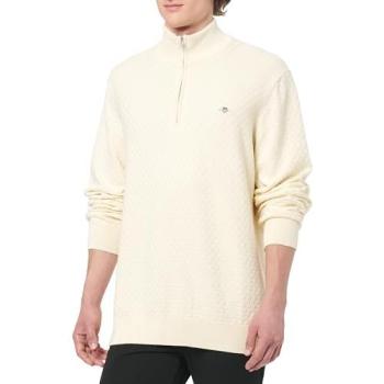 Gant Strickpullover für Herren mit Label-Stitching in Weiß, Größe M
