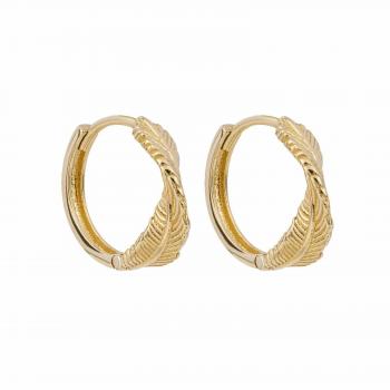 Elements Gold 9ct Leaf Twist Earrings