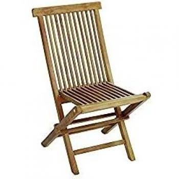 Sedia da giardino pieghevole in teak con cuscino rimovibile