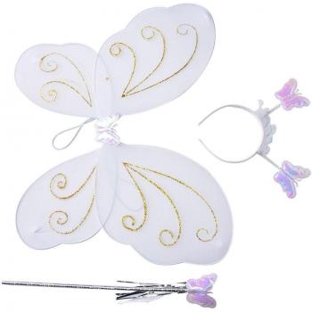 3Pcs Colorful Fairy Princess Costume with Wand and Headband for Girls