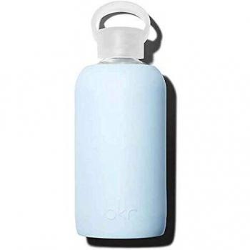 Silicone‑Sleeved Blue Glass Reusable Bottle